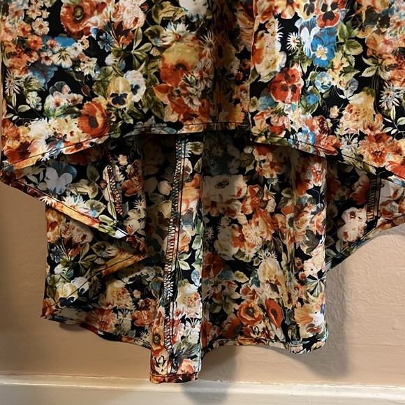 Chloe K Hi Low Black Lace Pleather Cutout Floral Spaghetti Strap Dress S - Picture 6 of 13